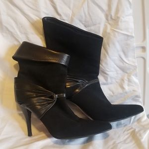 Jean Michel Cazabat fold down leather suede boots